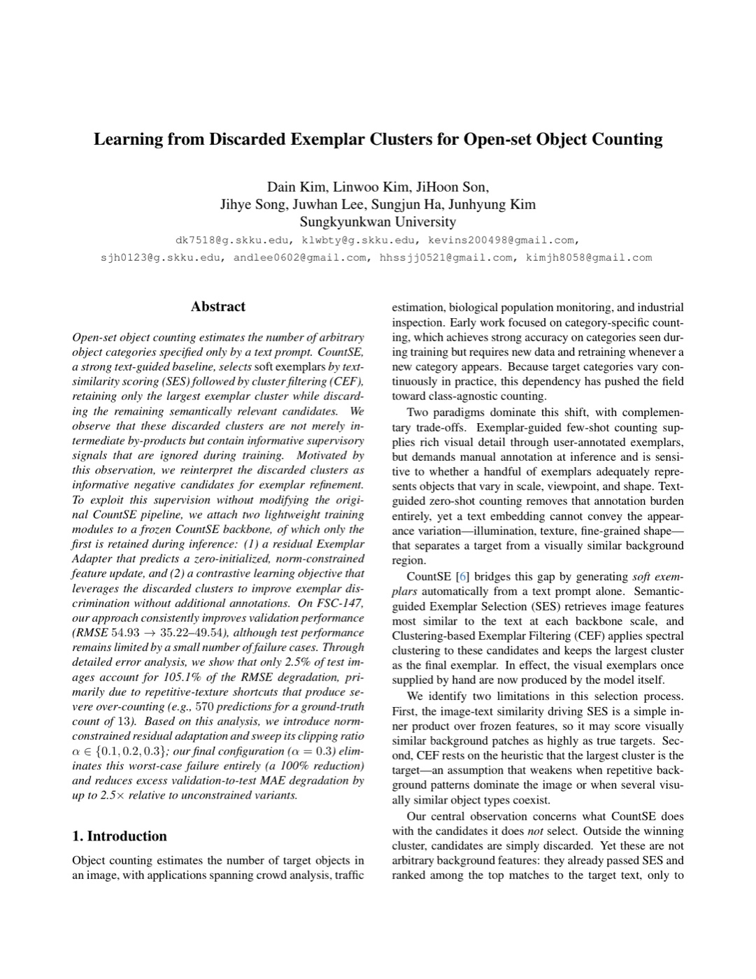 Learning from Discarded Exemplar Clusters 논문 첫 페이지